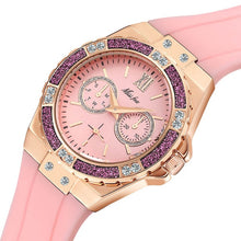 Load image into Gallery viewer, MISSFOX Watches Women Geneva Fashion Ladies Watch Luxury Diamond White Rubber Band Female Quartz Wristwatch Xfcs 2019 The New