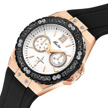 Load image into Gallery viewer, MISSFOX Watches Women Geneva Fashion Ladies Watch Luxury Diamond White Rubber Band Female Quartz Wristwatch Xfcs 2019 The New