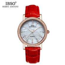 Load image into Gallery viewer, IBSO Brand Fashion Woman Watches Leather Strap Watch Women Luxury Crystal Diamond 2018 Quartz Wristwatches Montre Femme