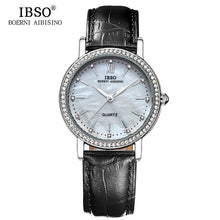 Load image into Gallery viewer, IBSO Brand Fashion Woman Watches Leather Strap Watch Women Luxury Crystal Diamond 2018 Quartz Wristwatches Montre Femme